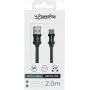 PowerRay USB į Micro USB duomenų kabelis 2,0 m pintas juodas PR-DCUM200TBK