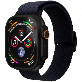 VONMÄHLEN Woven Loop 44/45/46/49mm Apple Watch apyrankė, Navy Black