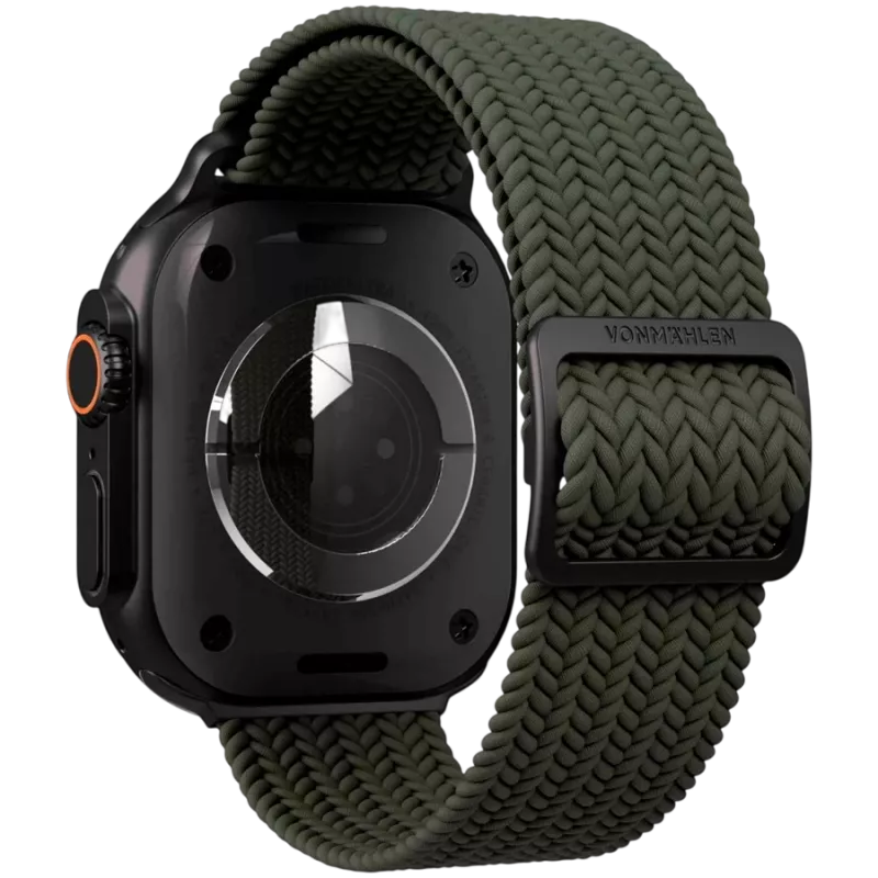 VONMÄHLEN Woven Loop Apple Watch 44/45/46/49mm, Olive Black