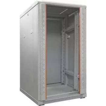 IT-BUDGET 19 inch Tinklo spintelė SRK - 22U - 600x600 mm - Stiklo/Plieno durys - Surinkta - Šviesiai pilka 99ITB19SRK2266GGNM