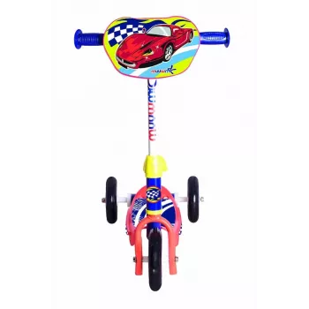 MUUWMI AU 506 KiddyScooter Racing 3 ratų paspirtukas vaikams nuo 3 metų, mėlynos/raudonos spalvos, LED apšviesti priekiniai ratai, reguliuojamas vairas 58-68 cm, maks. 20 kg