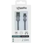 PowerRay USB į Micro-USB duomenų kabelis, 2 m, tekstilės pilkas, blisteris PR-DCUM200TGY