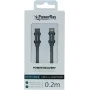 PowerRay USB-C į Lightning duomenų kabelis 0,2 m tekstilinis pilkas PR-DCCL020TGY