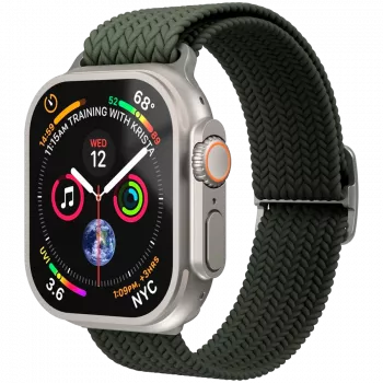 VONMÄHLEN austas nailoninis apyrankė Apple Watch 40/41/42mm, alyvuogių spalvos