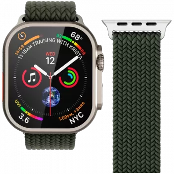 VONMÄHLEN austas nailoninis apyrankė Apple Watch 40/41/42mm, alyvuogių spalvos