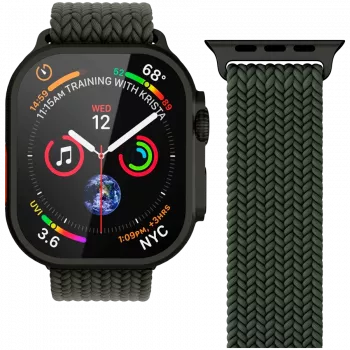 VONMÄHLEN Woven Loop, skirta Apple Watch 40/41/42mm, Olive Black