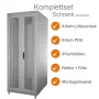 IT-BUDGET 19 inch serverio spintos SRK komplektas - 42U - WxD 800x1000 mm - perforuotos dvigubos priekinės ir galinės durelės - 4 aktyvūs ventiliatoriai - PDU - lentynos - surinkta - šviesiai pilka 99ITB19SRK42810DTGM