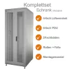 IT-BUDGET 19 inch serverio spintos SRK komplektas - 42U - WxD 800x1000 mm - perforuotos dvigubos priekinės ir galinės durelės - 4 aktyvūs ventiliatoriai - PDU - lentynos - surinkta - šviesiai pilka 99ITB19SRK42810DTGM