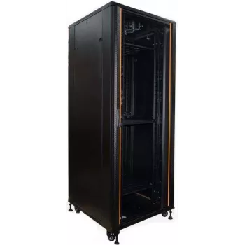 IT-BUDGET 19 inch serverio spintos SRK 42U 800x1000 mm stiklo/plieno durelės, kabelių kanalai, išardoma, juoda