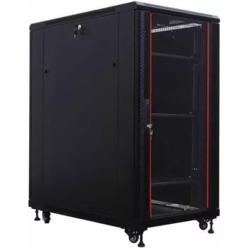 IT-BUDGET 19 colių serverių spintos SRK - 27U - 800x1000 mm - stiklo/plieno durelės - kabelių kanalai - išardoma - juoda 90ITB19SRK27810GSN