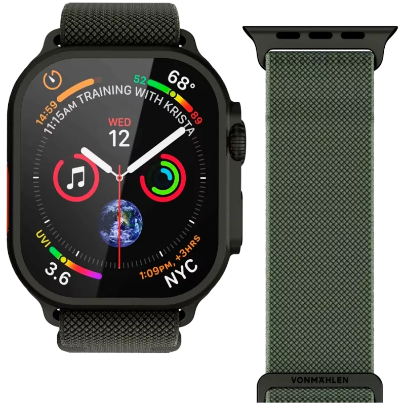 VONMÄHLEN Classic Nylon Loop 40, 41, 42mm Vienas dydis, Alyvuogių juoda