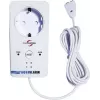 M-E MODERN-ELECTRONICS ME WA-5 vandens detektorius su integruotu lizdu, 230V, 2m jutiklio kabelis, garsinis signalas >85dB, raudonas LED, Schuko lizdo perjungimas 16A