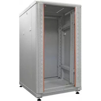 IT-BUDGET 19 inch Tinklo spintelė SRK - 18U - 600x800 mm - Stiklo/Plieno durelės - Išardoma - Šviesiai pilka 90ITB19SRK1868GGN
