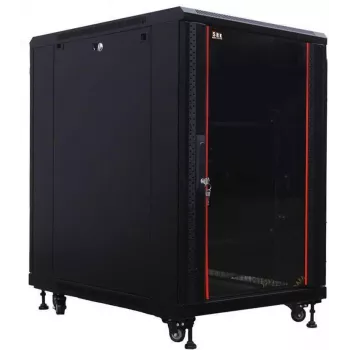 IT-BUDGET 19 colių tinklo spintelė SRK - 18U - 600x1000 mm - stiklo/plieno durelės - surinkta - juoda (99ITB19SRK18610GSNM)