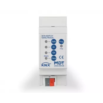 MDT SCN-SAFE.01 KNX saugos modulis, 2 TE DIN bėgiui, 4 saugos įėjimai, 2 saugos išėjimai, SIL 3/PL e