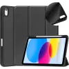 DIGISTOR HK drivego dėklas iPad 11 kartos A16 2025 / 10 kartos 2022 (11/10,9 colio) su rašiklio laikikliu, trijų dalių stovu, auto miego/budinimo funkcija, lanksčiu TPU dangteliu, juodas