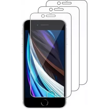 JETech grūdinto stiklo ekrano apsauga iPhone SE 3/2 (2022/2020) 4,7 inch - 3 vnt., 9H, 2.5D, suderinama su dėklais