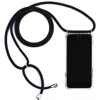 CYOO Necklace Case+ pakabukas su virvele Samsung Galaxy S10+ (G975F) - juodas silikoninis (CY121017)