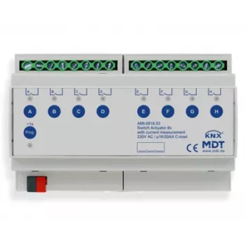 MDT AMI-0816.03 KNX perjungimo aktuatorius, 8 kanalų, 16/20 A, 230 V, 8 TE, DIN bėgelis