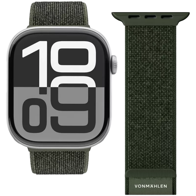 VONMÄHLEN Fitness Loop 2 apyrankė 40, 41, 42mm One Size, alyvuogių spalvos