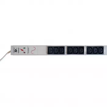 Liebernetz 9 lizdų C13 stovo PDU su apsauga nuo viršįtampių ir EMI/RFI filtru, šviesiai pilkas 90LNSDL9C13NF