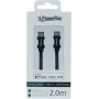 PowerRay USB-C į Lightning MFi pintas kabelis 2m juodas PR-DCCL200TBK