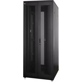 IT-BUDGET 19 colių serverinė spinta SRK - 42U - 800x1000 mm - perforuotos dvigubos priekinės ir galinės durelės - kabelių kanalai - išardytos būklės - juoda 90ITB19SRK42810DTSN