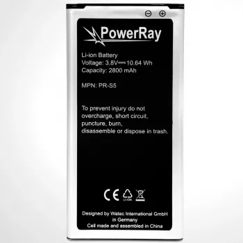 PowerRay baterija PR-S5, skirta Samsung Galaxy S5, 2800 mAh, didmeninė pakuotė (PR-S5)