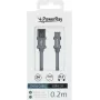 PowerRay duomenų kabelis PR-DCUC020TGY, USB-A į USB-C, 0,2 m, tekstilės pilkas, blister