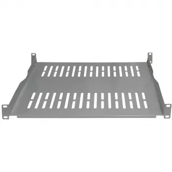 IT-BUDGET 19 inch stelažo lentyna / įrangos padėklas - 80 kg apkrova - 350 mm gylis - reguliuojamo gylio tvirtinimas - šviesiai pilka (90ITB19FBX350G)