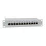 IT-BUDGET 10 colių pataisų skydas - ekranuotas - Cat.6A - 500MHz - 12 prievadų RJ45 - PoE+ palaikantis - 1U - pilkas (90ITB10PP6AG)
