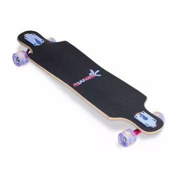 MUUWMI AU 560 kompaktiškas kruizerinis longboardas su LED šviečiančiais ratais, ABEC 7 guoliais, 7 sluoksnių kanadietiško klevo deniu