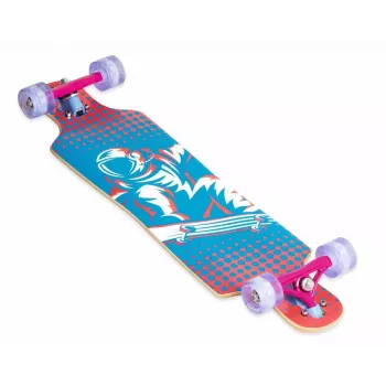 MUUWMI AU 560 kompaktiškas kruizerinis longboardas su LED šviečiančiais ratais, ABEC 7 guoliais, 7 sluoksnių kanadietiško klevo deniu