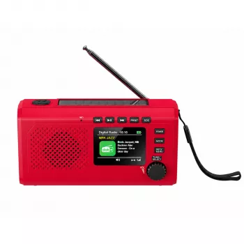 Reflexion TRA2757DAB+ raudonas nešiojamas DAB+ ir FM radijas su Bluetooth, USB, AUX, žadintuvu