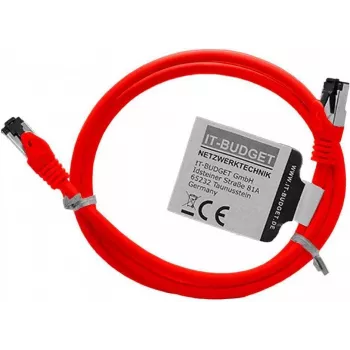 IT-BUDGET Premium viso vario pataisymo kabelis - Flex AWG 26 - Cat.8.1 - 2000 MHz - be halogenų - PoE+ - 40 Gbit/s - raudonas - 1,5 m 90ITBFLEX81PK15R