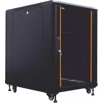 IT-BUDGET 19 inch tinklo spintelė SRK - 12U - 600x800 mm - stiklo/plieno durys - surinkta - juoda (99ITB19SRK1268GSNM)