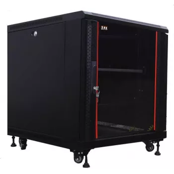 IT-BUDGET 19 inch serverių spintelė SRK - 12U - 600x1000 mm - stiklo/plieno durys - surinkta - juoda 99ITB19SRK12610GSNM