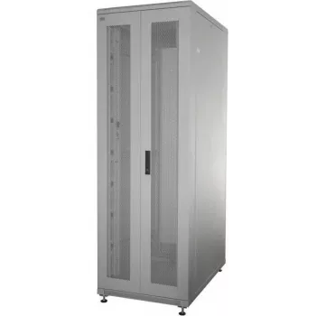 IT-BUDGET 19 inch serverio spintos SRK komplektas - 42U - 600x1000 mm - perforuotos dvigubos priekinės ir galinės durelės - 4 aktyvūs ventiliatoriai - PDU - lentynos - surinkta - šviesiai pilka 99ITB19SRK42610DTGM