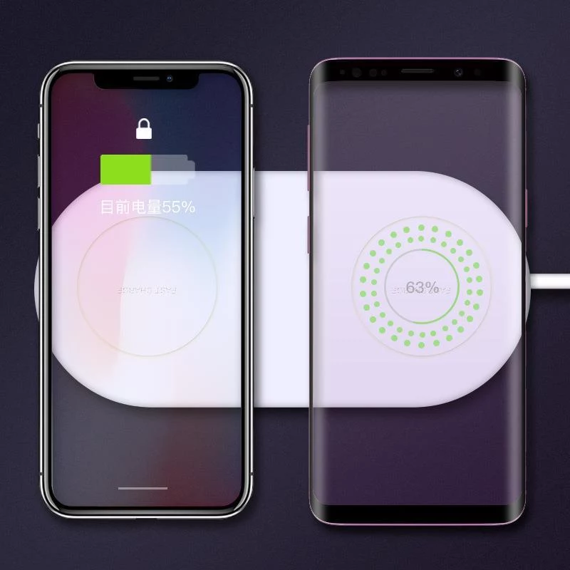 CYOO CY120899 Mini Dual Phone belaidžio įkrovimo stotelė - balta - Qi standartas