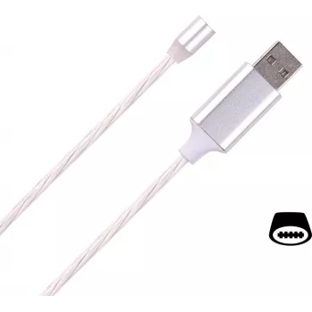 CYOO Flow Light Magnet USB Type-C kabelis 1 m, baltas, LED įkrovimo ir duomenų sinchronizavimo, CY121476