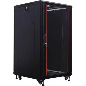 IT-BUDGET 19 inch tinklo spintos SRK - 18U - 600x800 mm - stiklo/plieno durelės - išardoma - juoda (90ITB19SRK1868GSN)