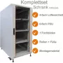 IT-BUDGET 19 inch tinklo spintelė SRK pilnas komplektas 18U 600x1000mm stiklinės/plieninės durelės, 4 aktyvūs ventiliatoriai, PDU, lentynos, išardoma, šviesiai pilka 90ITB19SRK18610GG