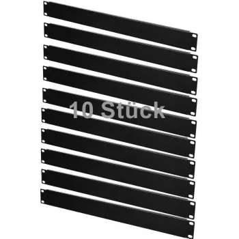 IT-BUDGET SPAR-PACK 10x 19 inch Rack aklinos plokštės 1U juodas plienas ZAA90ITBBP1HES