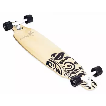 MUUWMI AU 559 ilgasis riedlentis (longboard) - 8 sluoksnių klevo denis, ABEC 7 guoliai, 70 mm ratai, medienos spalvos