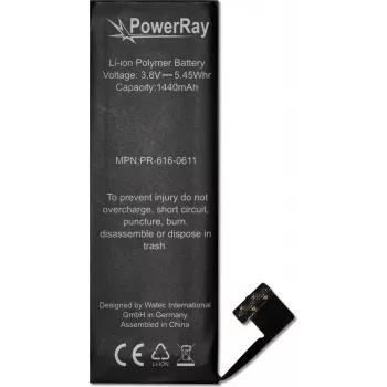 PowerRay baterija PR-616-0611, skirta iPhone 5, 1440 mAh, didmeninė pakuotė
