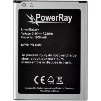 PowerRay baterija PR-S4M skirta Samsung Galaxy S4 Mini, 1900 mAh, Bulk (PR-S4M)