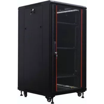 IT-BUDGET 19 inch Tinklo spintelė SRK - 22U - 600x800 mm - Stiklinės/Vientisos durys - Išardoma - Juoda (90ITB19SRK2268GSN)