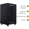 IT-BUDGET 19 colių tinklo spintelė SRK - 22U - 600x600 mm - stiklinės priekinės durys / vientisos galinės durys - išardoma - juoda (90ITB19SRK2266GSN)