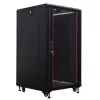 IT-BUDGET 19 colių tinklo spintelė SRK - 22U - 600x600 mm - stiklinės priekinės durys / vientisos galinės durys - išardoma - juoda (90ITB19SRK2266GSN)