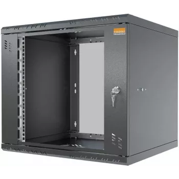 IT-BUDGET 19 inch sieninis spintelė TAUNUS 9U 450mm stiklo durelės užrakinama juoda (90ITB19945GS)